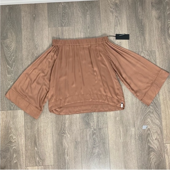 Revolve One Teaspoon Boy Bowie Blouse Top Off the Shoulder Flare Long Sleeve 2XS - Picture 8 of 11